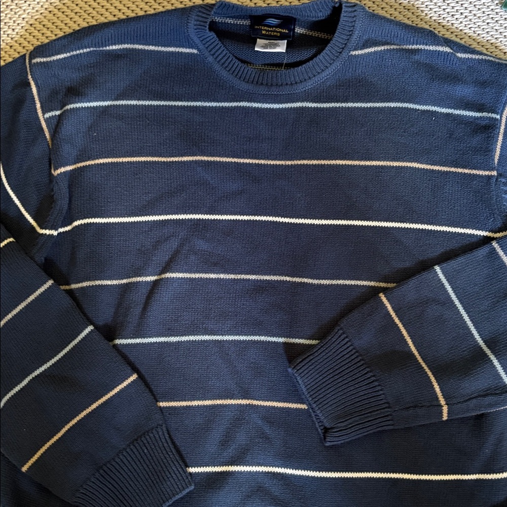 Sweater mens new size M/M cotton International Waters burgundy